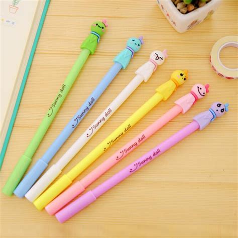 New 10 Pcslot Cute Face Gel Pen Cute Pens Kawaii School Office