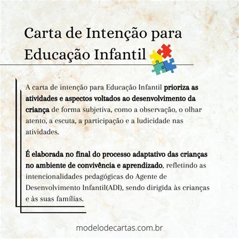 5 Cartas De Intenção Para Educação Infantil Modelos De Carta