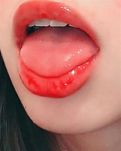 Beautiful Lips Girl Tongue Lips Painting Female Lips Anime Lips