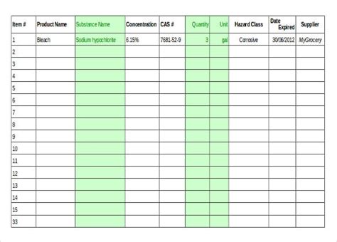 Inventory Spreadsheet Templates Excel Inventory