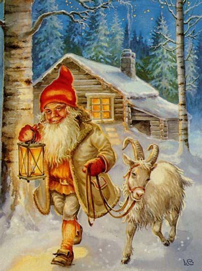 God jul ikoner pensel pack. A tomte with a julbock. Julbock means "Christmas goat". In former times a goat gave the presents ...