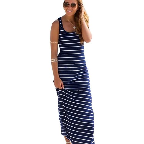 Striped Tank Women Dress Long Summer Style Summer Dress 2015 Dresses