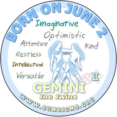 Check out our june star sign selection for the very best in unique or custom, handmade pieces from our shops. If you were BORN ON THIS DAY, June 2, your birthday zodiac ...