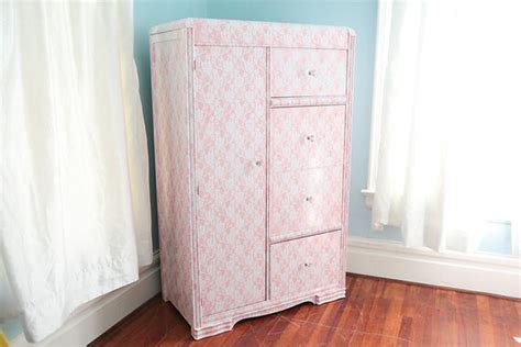 Armoire Art Deco Pink White Shabby Chic By Vintagechicfurniture