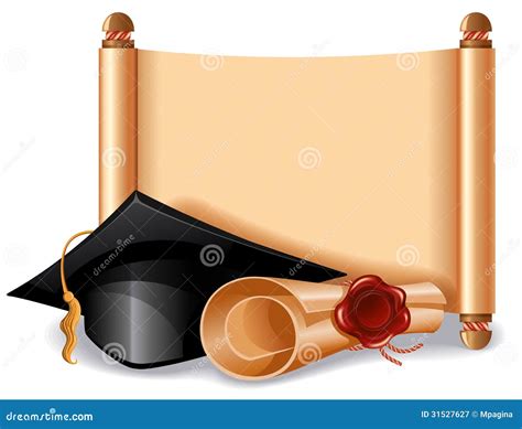Graduation Cap And Diploma Stock Vector Illustration Of Black 31527627