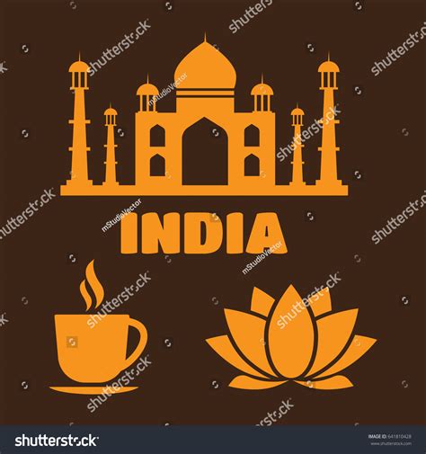 Indian Icons Travel India Indian Logo Vector De Stock Libre De