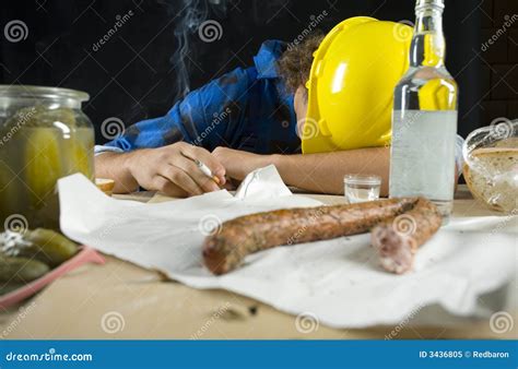 worker resting after hard work stock image image of pickle meat 3436805