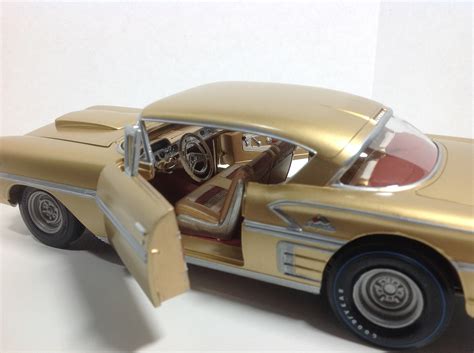 1958 Chevy Impala Molded In Gold Plastic Model Car Kit