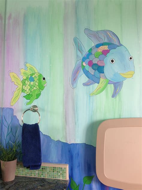 Fish guy harvey art shadow art fish art fish artwork wildlife art sea art white marlin fish painting mermaid sculpture texture art sculpture painting mural decorative painting plaster wall. Hand Crafted Rainbow Fish Mural by Kid Murals by Dana ...