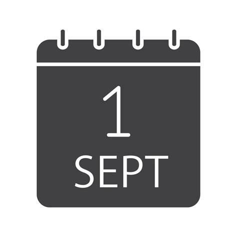 Icône De Glyphe De Date Du 1er Septembre Symbole De Silhouette Retour