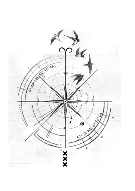 Feminine Compass Tattoo Compass Rose Tattoo Compass Tattoo Design