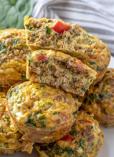 The Turkey Sausage And Spinach Mini Quiches Recipe Showing One Of The