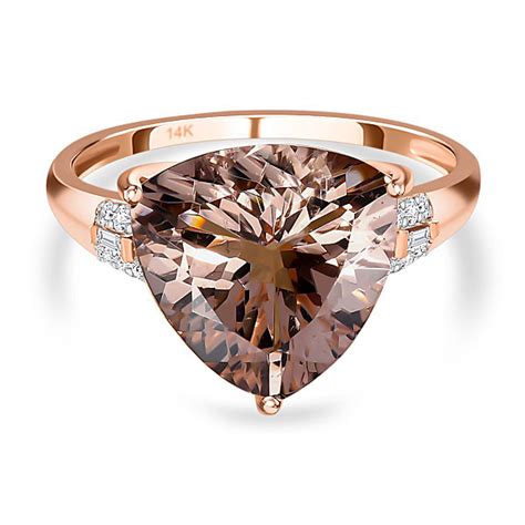 Exclusive Edition 14k Rose Gold Aaa Morganite Tl12mm And Diamond G