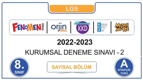 2022 2023 Fenomen Yayınları Kasım Ayı Türkiye Geneli LGS 2 Deneme