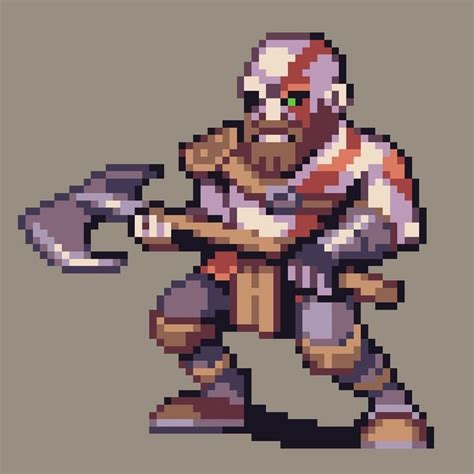 Kratos Arte De Bits Arte Pixel Dibujos En Cuadricula