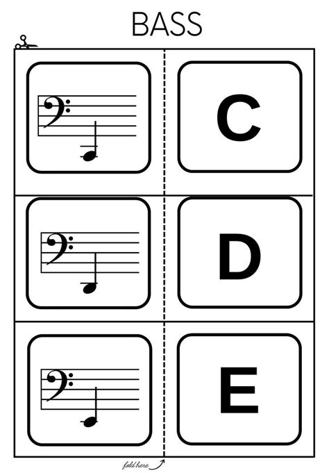 Printable Music Note Flash Cards Bass Clef Printable Etsy In 2023