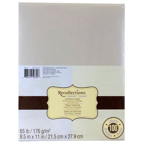 Shimmer Silver And Champagne 85″ X 11″ Cardstock Paper By Recollections