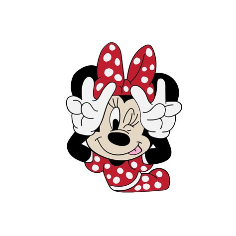 Minnie With Her Tongue Out And Peace Signs Digital File Svg Etsy