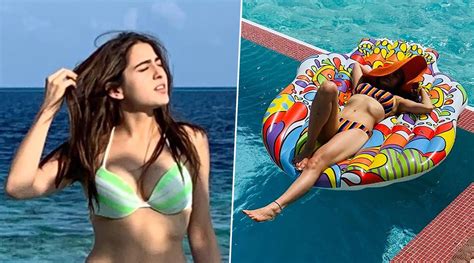 Sara Ali Khan S Love Affair With Striped Bikini In Her Maldivian