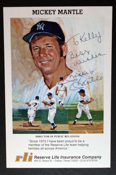 Mickey Mantle Autograph And Picture With Certificate Of Authenticity