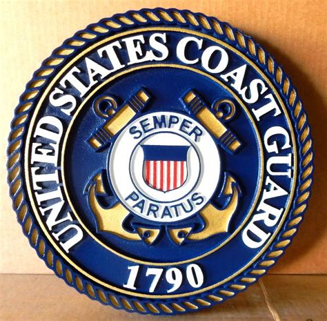 Np 1140 Carved Plaque Of The Great Seal Of The Us Coast Guard Artist