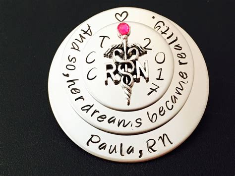 Personalized Pin For Rn Lpn Or Caduceus Bsn Nurses Nursing Student