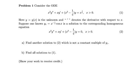 Solved Problem 1 Consider The Ode Z Y Xy X Y Z