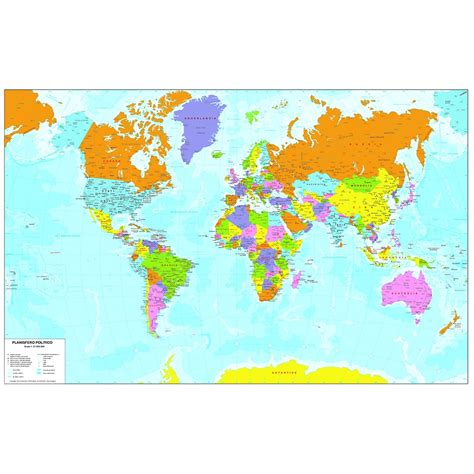 Gustoso Planisfero Fisico Da Stampare Cartina Geografica Mondo