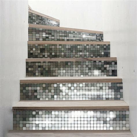 6pcs stair riser decals brick wall tile mural staircase stickers self adhesive for home stairway