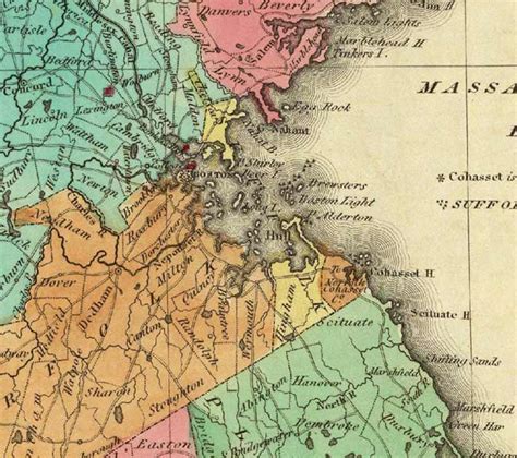 Massachusetts 1822 Map By Carey Old Map Reprint Ma State Etsy