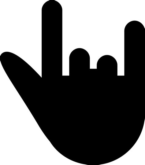 Download Note Clipart Rock And Roll Rock Hand Sign Silhoete Png