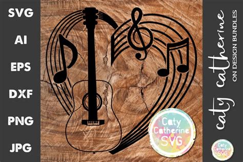Musical Notation Music Notes Love Heart With Guitar Svg 658753 Svgs