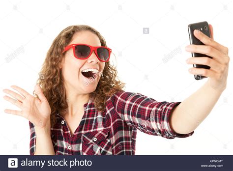 Young Girl Taking Photo Of Herself High Resolution Stock Photography