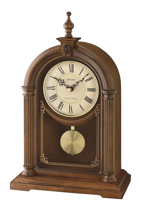 Seiko Wooden Westminster Chime Pendulum Mantel Clock Qxq036b