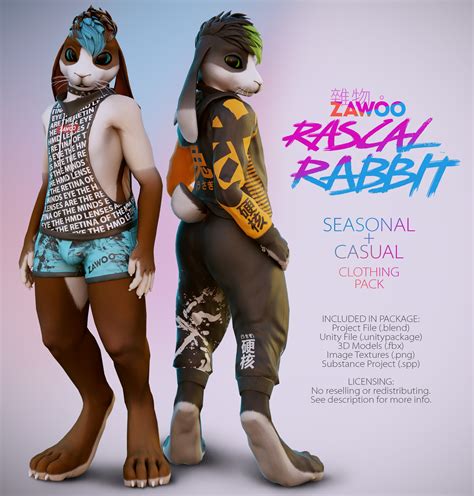 [zawoo] rascal rabbit 3d model for vrchat