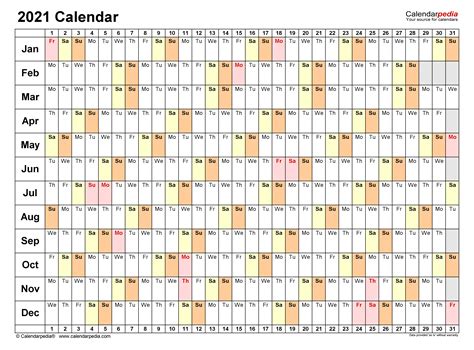 Calendarpedia 2021 Australia