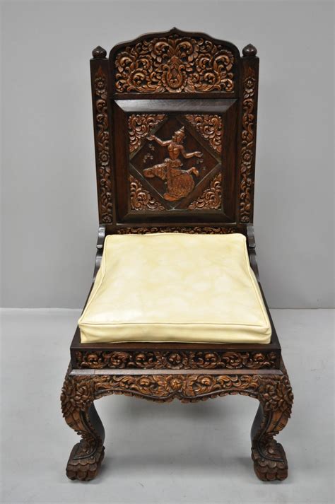 Teak warehouse is the best place to go for outdoor dining chairs that are durable, stylish, comfortable and affordable. 6 Hand-Carved Thai Oriental Teak Wood Dining Chairs with ...