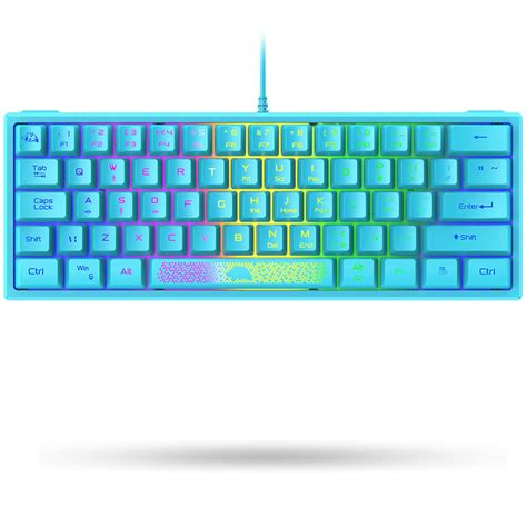 Buy Lexonelec K61 60 Percent Compact Gaming Keyboard Blue Keycaps Uk