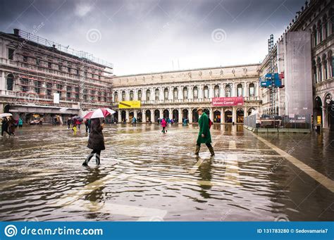 Venice Italy 5 November 2018 San Marco Square Flooded Editorial