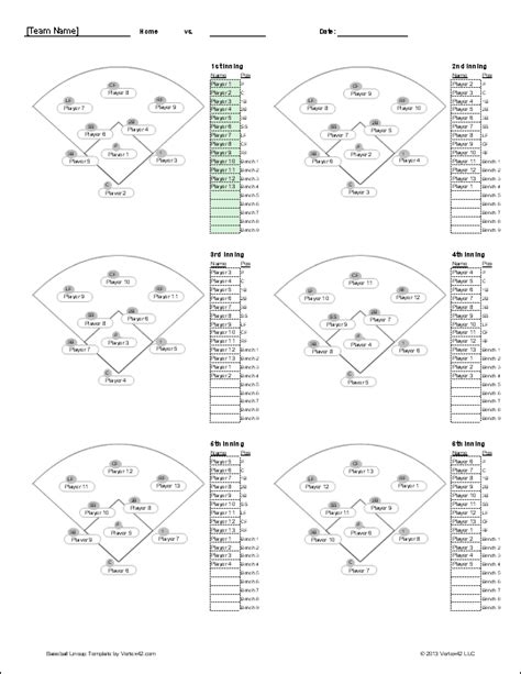 20 Printable Baseball Lineup Templates Excel Word Artofit