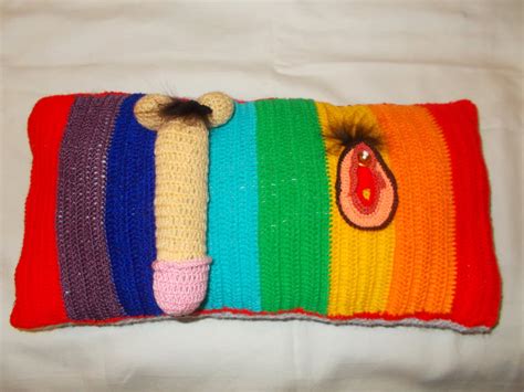 Cute Penis Boob Vagina Crochet Pillow Knitted Rainbow Gay Etsy