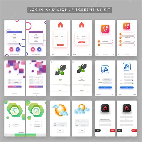 Premium Vector Collection Of Login And Signup Screens Design