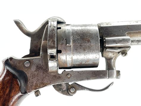Lot Antique Belgium Folding Trigger Pinfire Revolver