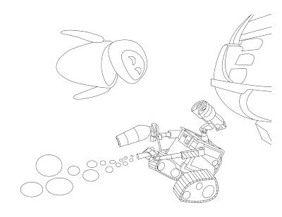 Wall E Coloring Pages Wall E And Eve Blast Off To Space Coloring Page