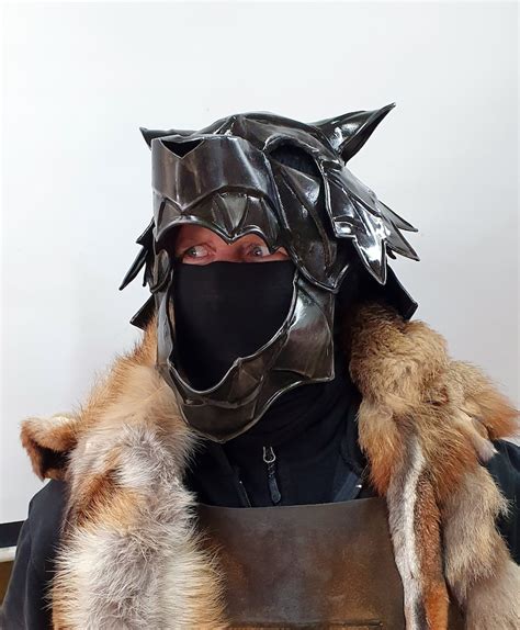 Helmet Of The Great Wolf Armor Metal Larp Medieval Cosplay Etsy