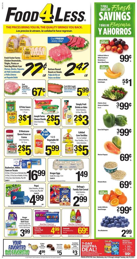 If your are headed to your local cost less food store don't forget to check your cash back apps (ibotta, checkout 51 or shopmium) for any matching deals that you might like in. Food 4 Less Current weekly ad 07/10 - 07/16/2019 - weekly ...