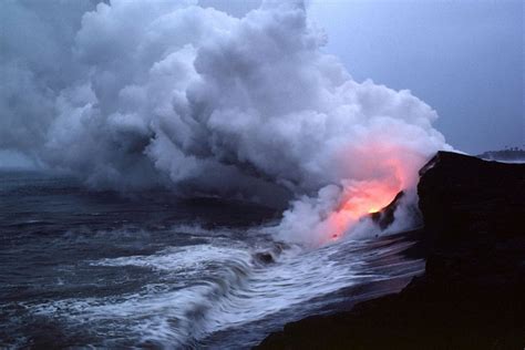 Lava Hitting The Ocean Matthews Island