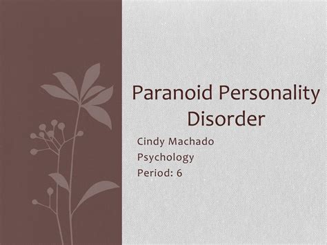 Ppt Paranoid Personality Disorder Powerpoint Presentation Free