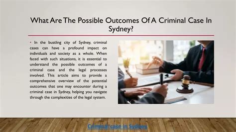 Ppt What Are The Possible Outcomes Of A Criminal Case In Sydney