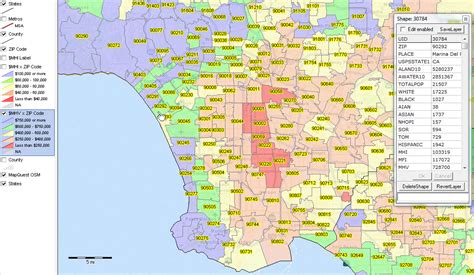 Los Angeles Map With Zip Codes Map Vector
